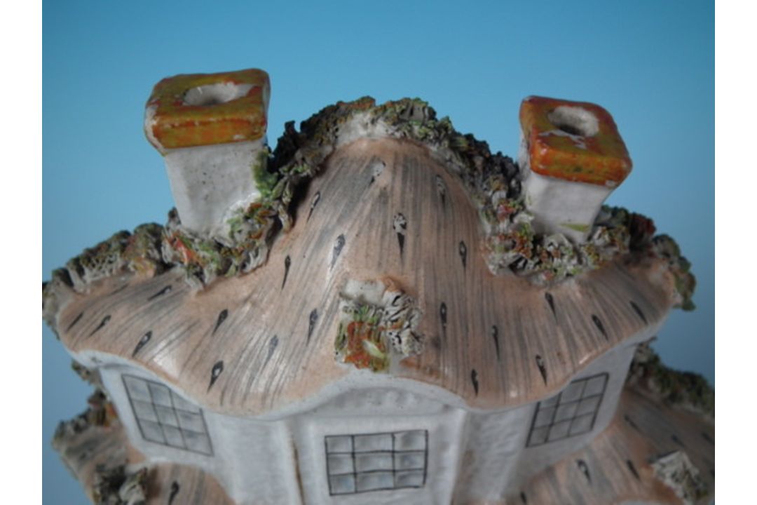 Staffordshire Pottery Two Storey House With Thatched Roof - Image 8 of 15