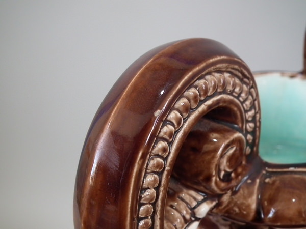 Victorian Majolica Clock With Dolphin Handles - Image 7 of 10