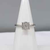 9ct White Gold 0.30ct Diamond Cluster Ring