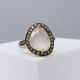 Stunning Moonstone Dress Ring With A Diamond Halo, In Gold-Plated Silver - Image 5 of 6