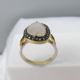 Stunning Moonstone Dress Ring With A Diamond Halo, In Gold-Plated Silver - Image 4 of 6