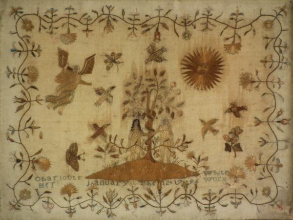 Georgian Sampler, 1796 Adam & Eve Sampler By Charlotte White - Image 2 of 30