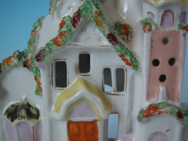Staffordshire Pottery House With Barrel Pastille Burner - Image 6 of 13
