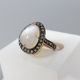 Stunning Moonstone Dress Ring With A Diamond Halo, In Gold-Plated Silver - Image 1 of 6