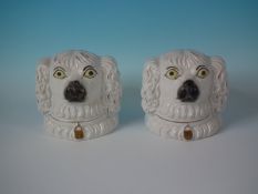 Pair Staffordshire Pottery Spaniel Sash Window Stops