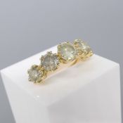 Impressive 3.37 Carat Round Brilliant-Cut Graduated Diamond Ring With WGI Report