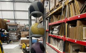 Stand with Various Exercise Balls