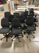 Wheeled Black Office Chairs x15