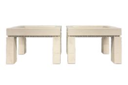 Pair of Small Studded Side Tables