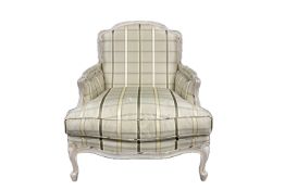 French Louis XV Tartan Feature Armchair