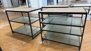 Metal & Wood Display Shelves x3