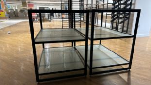 Metal & Wood Display Shelves x2