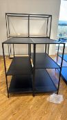 Black Metal Display Shelves x2