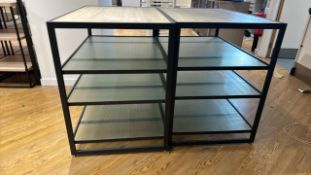 Metal & Wood Display Shelves x2