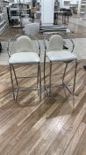 Pair Of White/Crome Stools