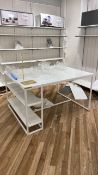 White Wood/Metal Retail Display Table x2