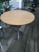 Round Beech Effect Pedestal Base Tables x4