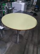 Round Lime Effect Pedestal Base Tables x4
