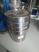 Bain Marie Pots & 1 Lid x4