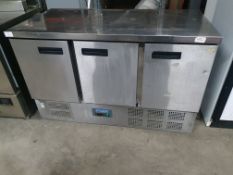 Polar 3 Door Prep Top Fridge