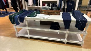 White Wooden Table With Shelf