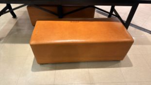 Brown Faux Leather Stools x2