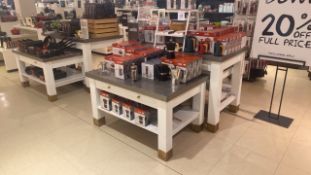 Metal/Wood Retail Display Tables x2