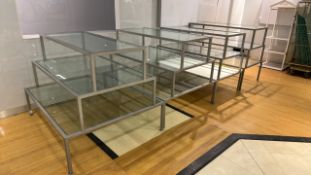 Glass Tiered Display Units x4