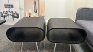 Pair of black side tables