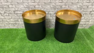 Amara Living - Pair Of Black and Copper Display Tables
