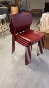 Red Dining Chairs x5