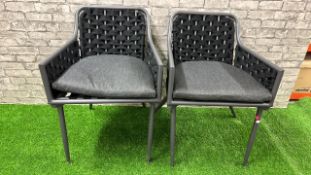 Amara - Pair Of Grey Pleated Chairs