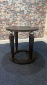 Circular Dark Wood Table