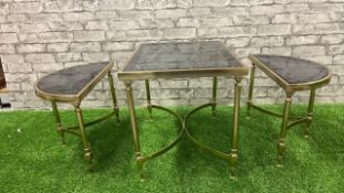 Glass Topped Coffee Table & Side Tables