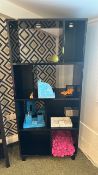 Black gloss shelving unit