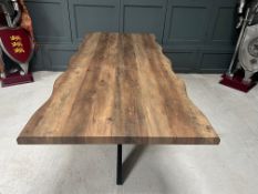 Dining Table On Metal Crossed Base