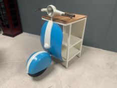 Blue And White Vintage Retro Vespa Side Tables
