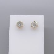 Pair Of 18ct Yellow Gold 1.05 Carat Diamond Ear Studs