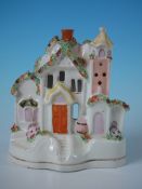 Staffordshire Pottery House With Barrel Pastille Burner