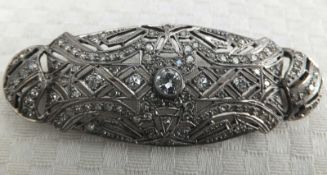 Antique Platinum Diamond 18ct Gold Brooch