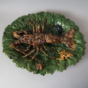 Alfred Renoleau Majolica Palissy Lobster Platter