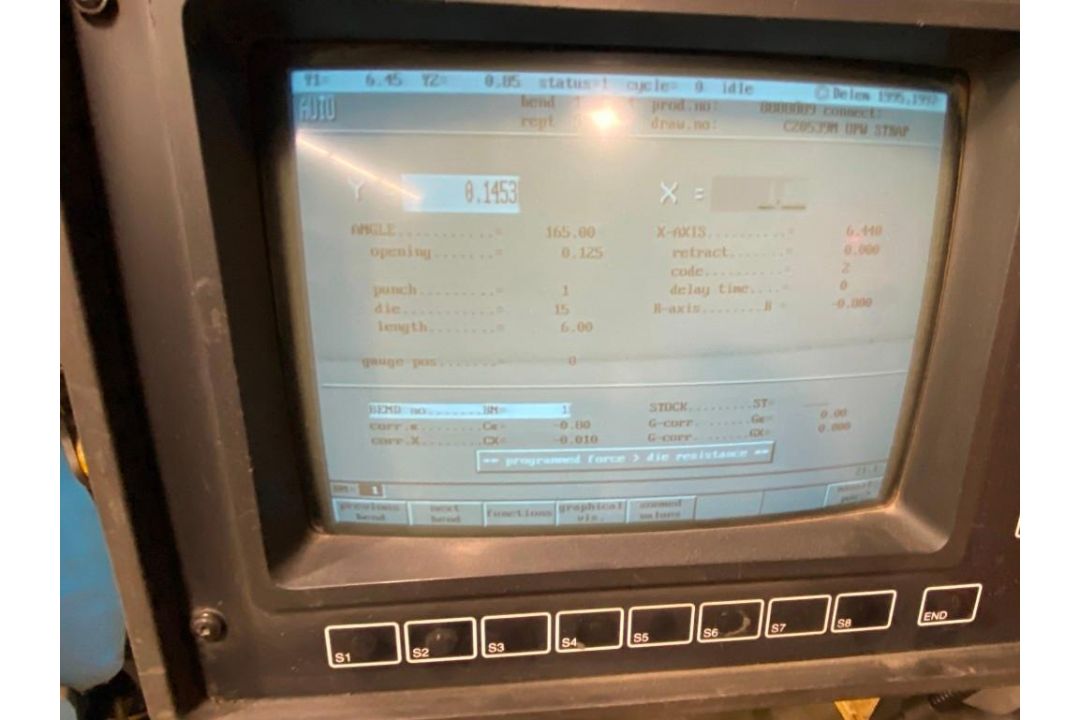 GASPARINI PBS 105 PRESS BRAKE; 110 TON X 10'; DELEM 65 CNC CONTROL - Image 10 of 13