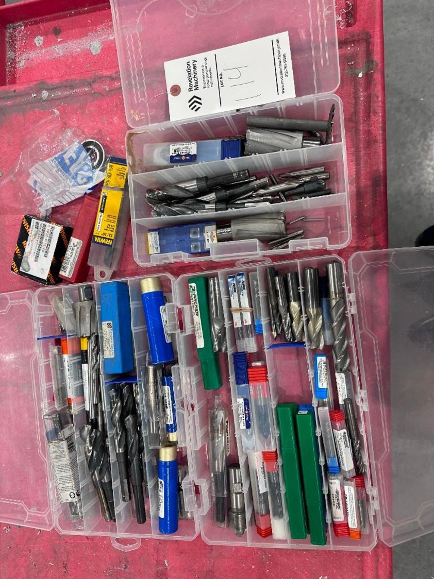 (LOT) VARIOUS END MILLS, DRILL BITS, CARBIDE INSERTS