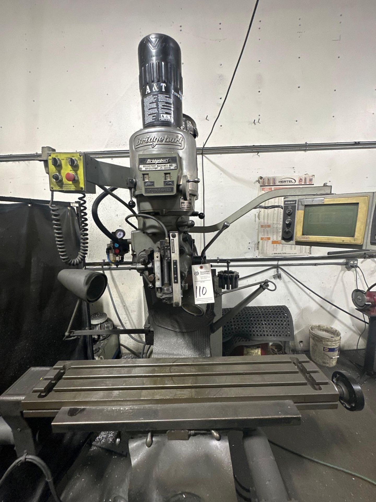 BRIDGEPORT KNEE MILL WITH POWER DRAWBAR, DRO - Image 7 of 10