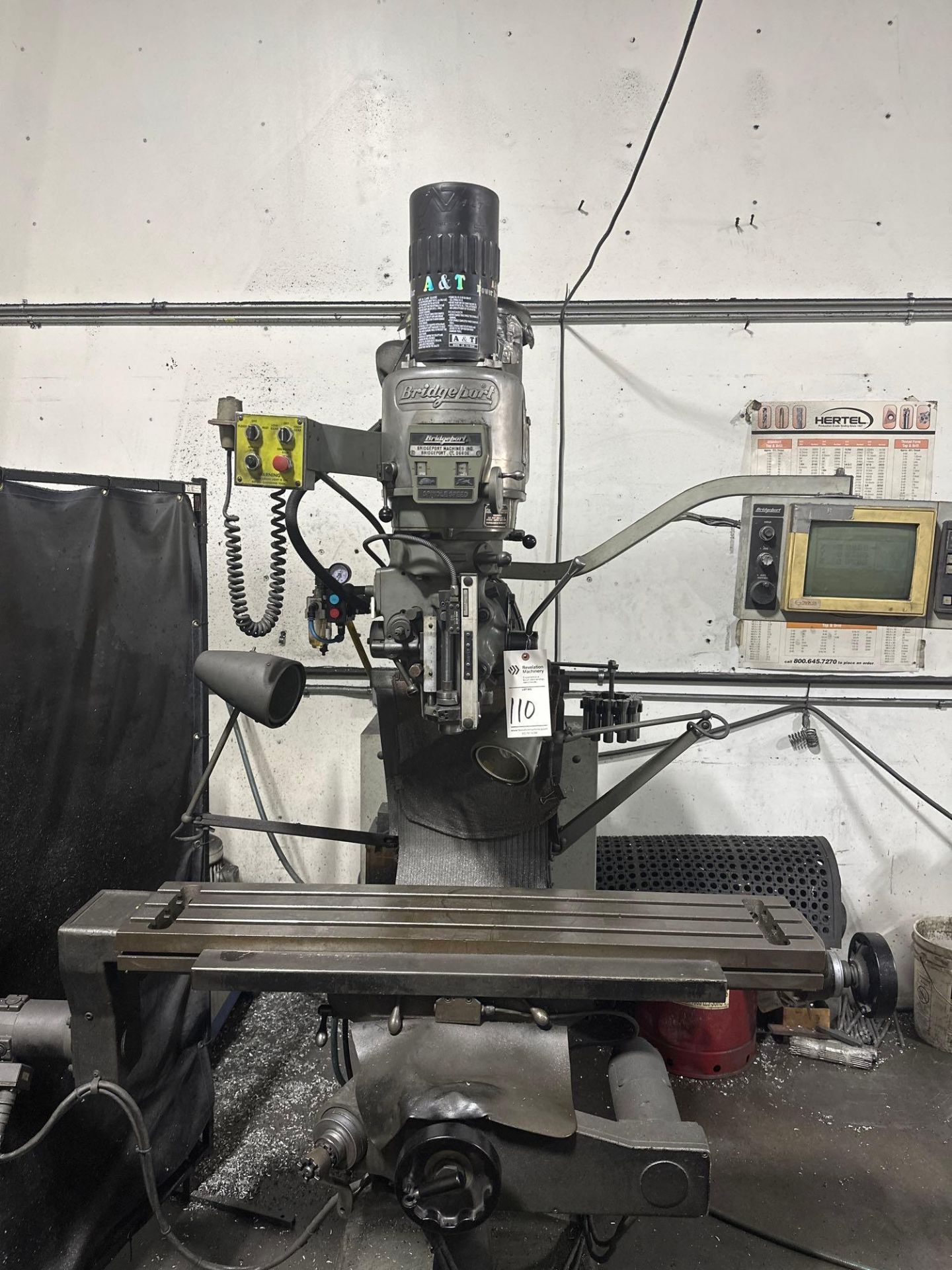 BRIDGEPORT KNEE MILL WITH POWER DRAWBAR, DRO - Image 2 of 10