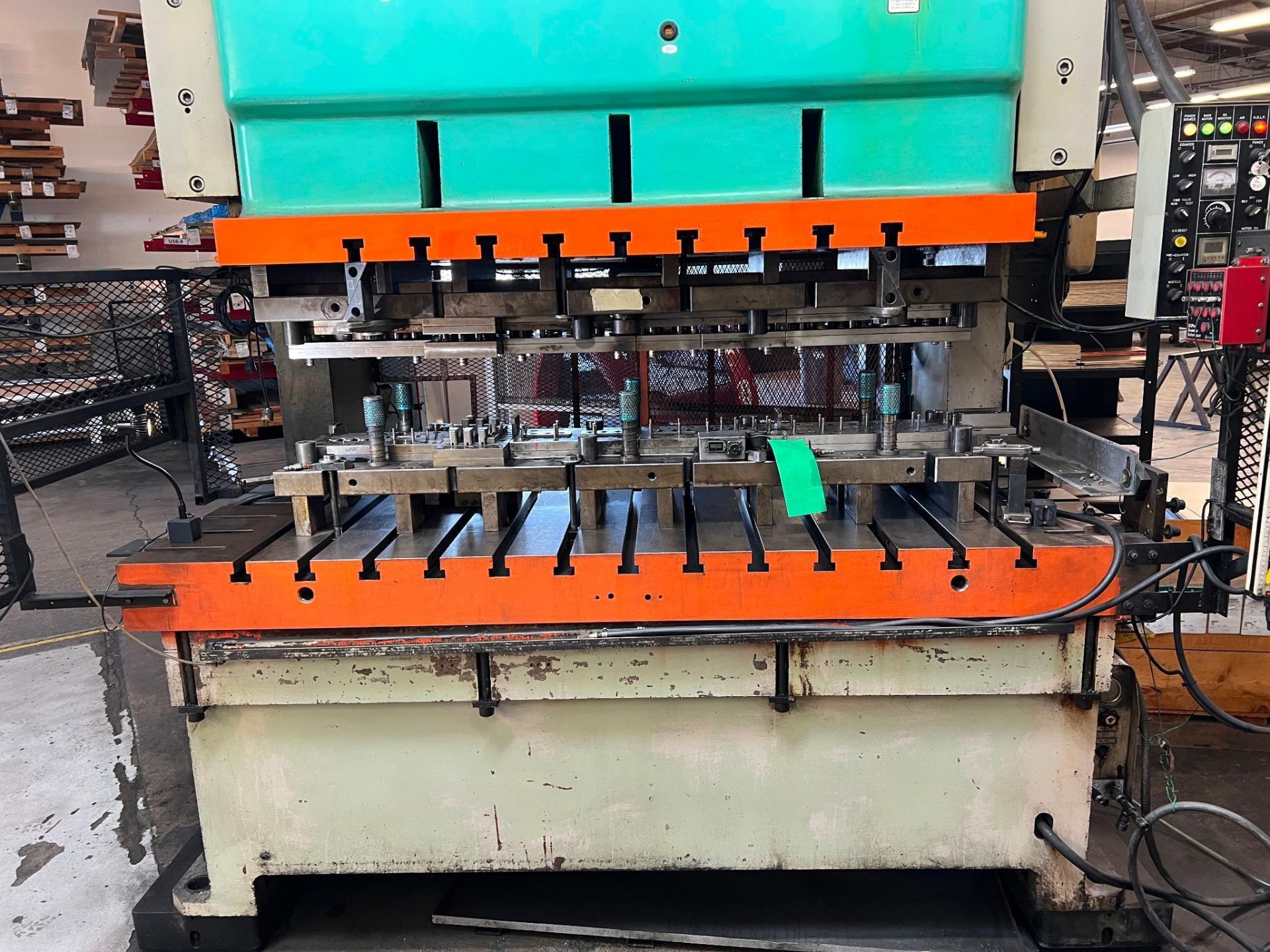 CLEARING SEYI SN2-220 220 TON GAP FRAME DOUBLE CRANK PRESS, COIL STRAIGHTENER & REEL INCLUDED; 1998 - Image 2 of 34
