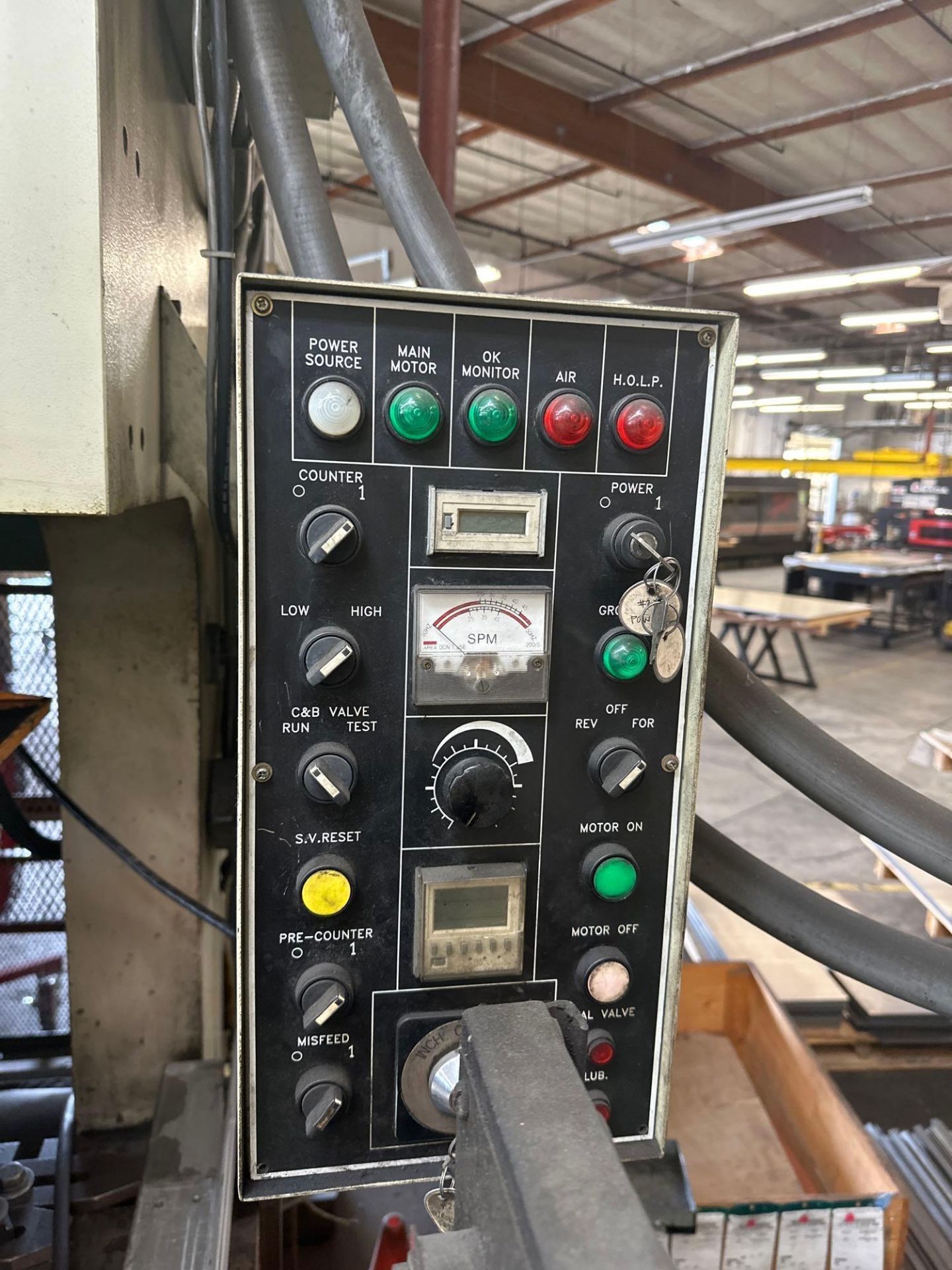 CLEARING SEYI SN2-220 220 TON GAP FRAME DOUBLE CRANK PRESS, COIL STRAIGHTENER & REEL INCLUDED; 1998 - Image 13 of 34