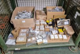 Multiple fasteners, split pins, washers, blind rivet, Multiple types of fasteners, screws, nuts