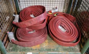 5x Angus Duraline BS 6391 2009 Type 3 31015 Layflat Fire Hoses - approx. 22.5m long, 70mm diameter