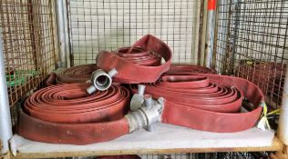 5x Angus Duraline BS 6391 2009 Type 3 31015 Layflat Fire Hoses - approx. 22.5m long, 70mm diameter
